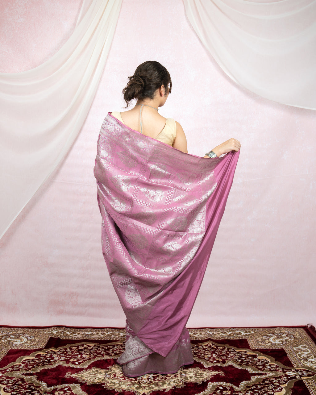 Lilac Banarasi Saree