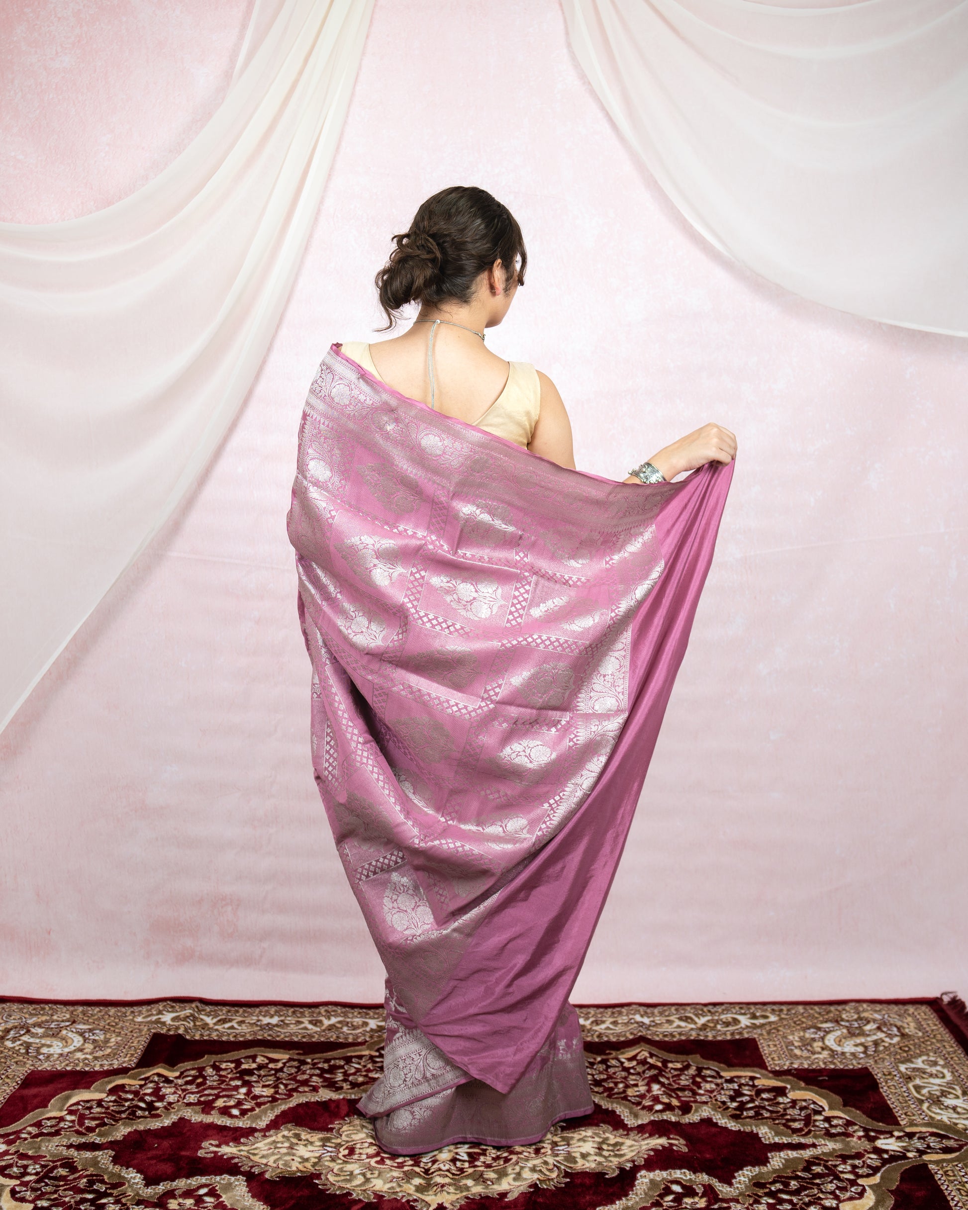 Lilac Banarasi Saree