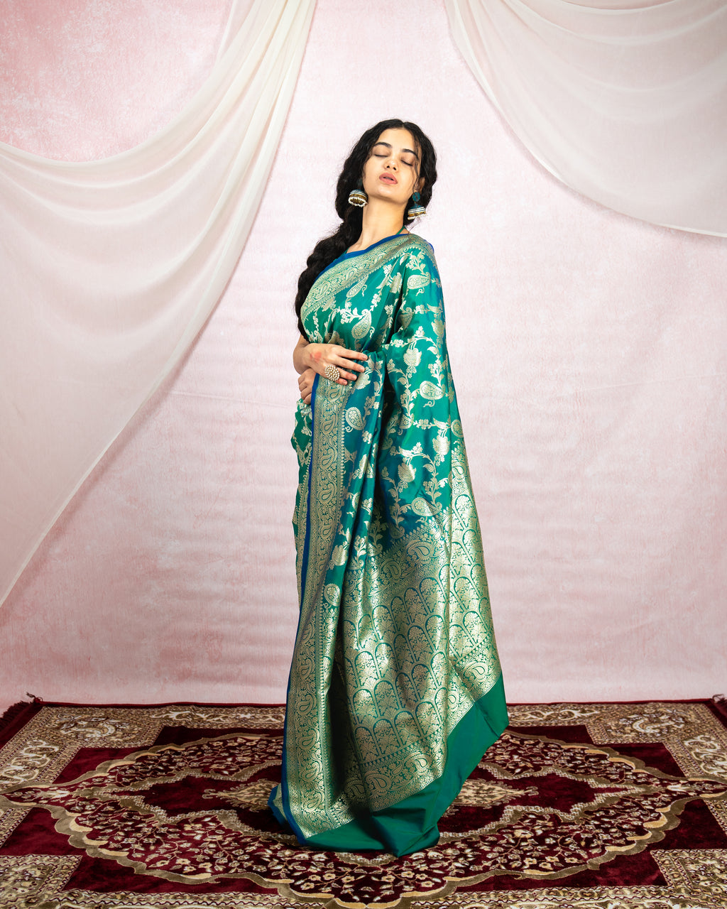 Emerald Green Banarasi Saree