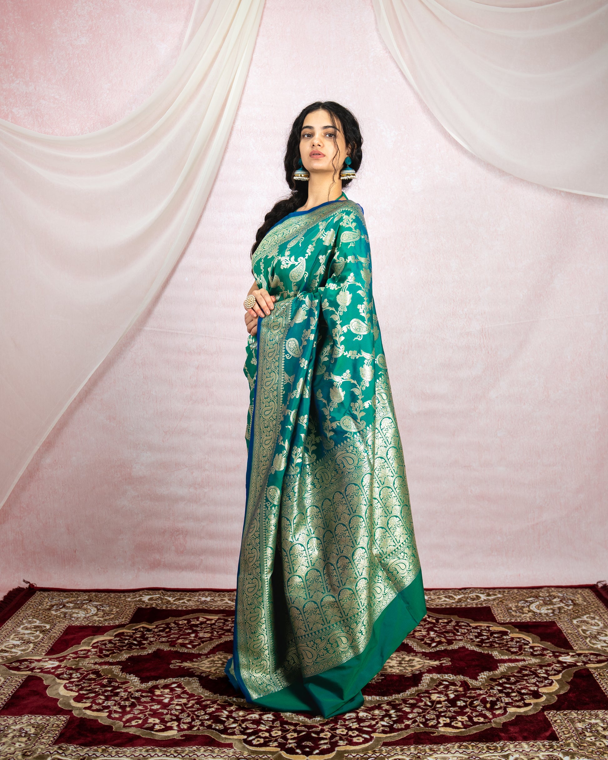 Emerald Green Banarasi Saree