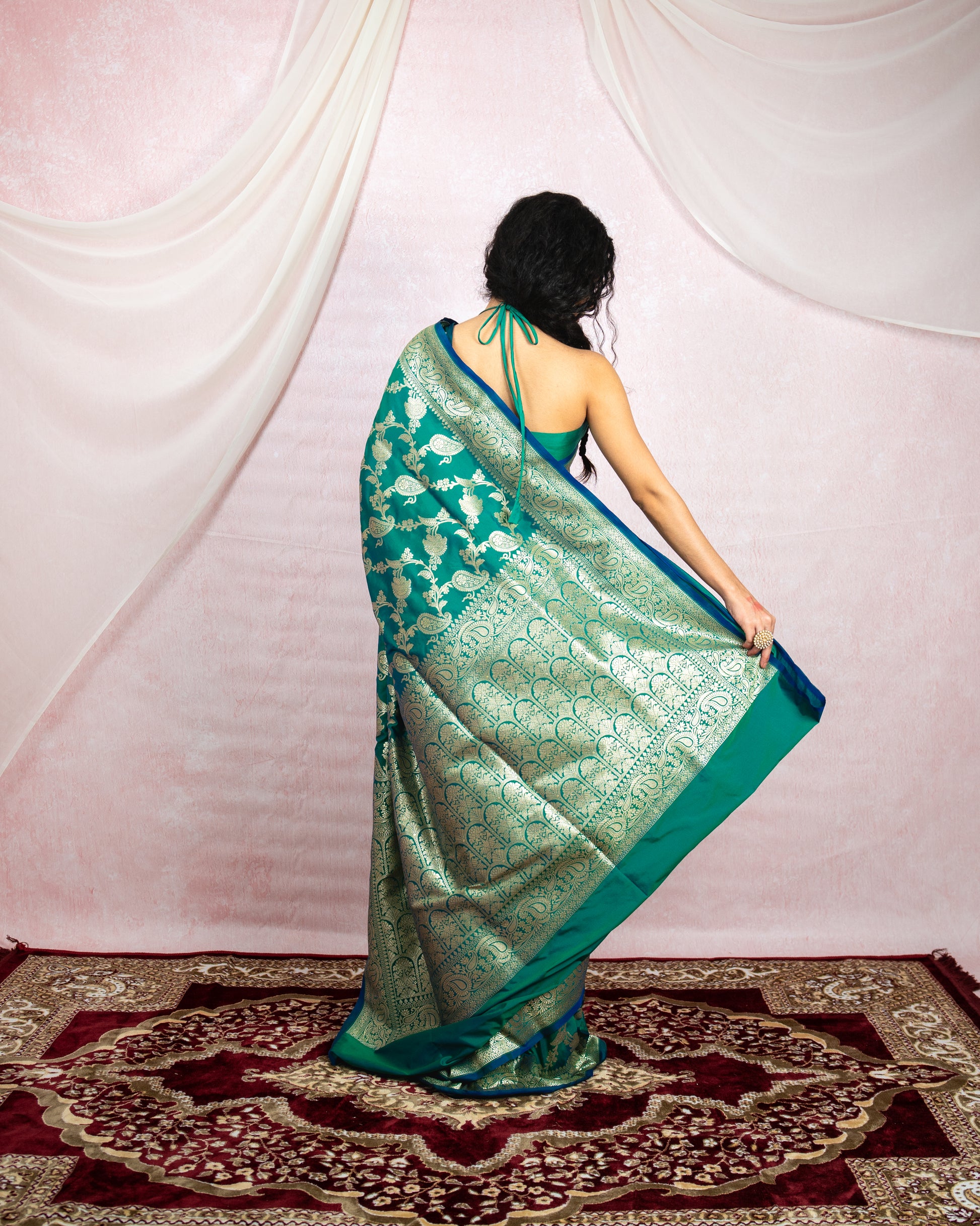 Emerald Green Banarasi Saree