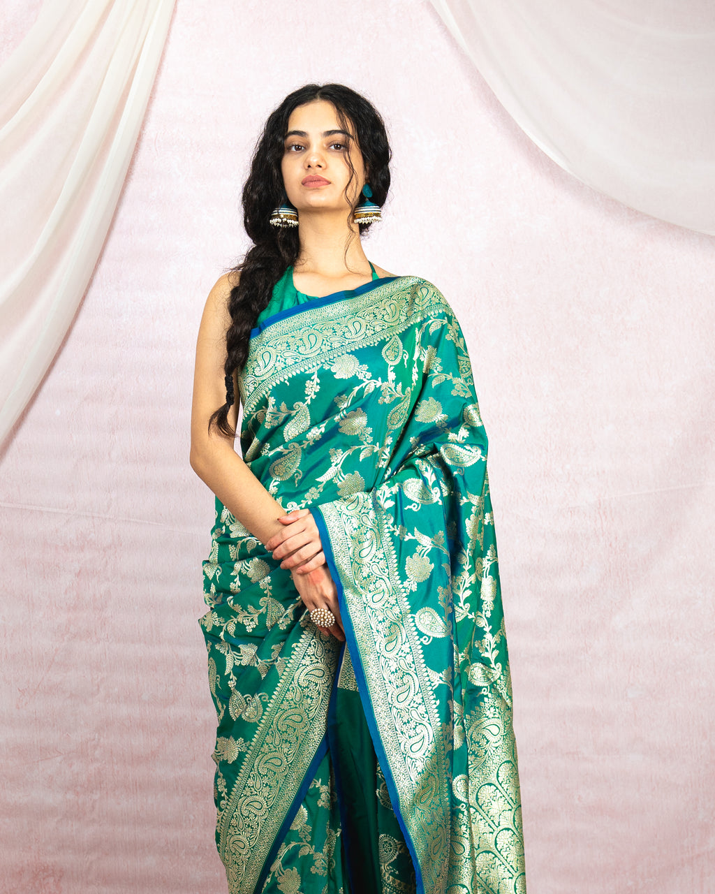 Emerald Green Banarasi Saree
