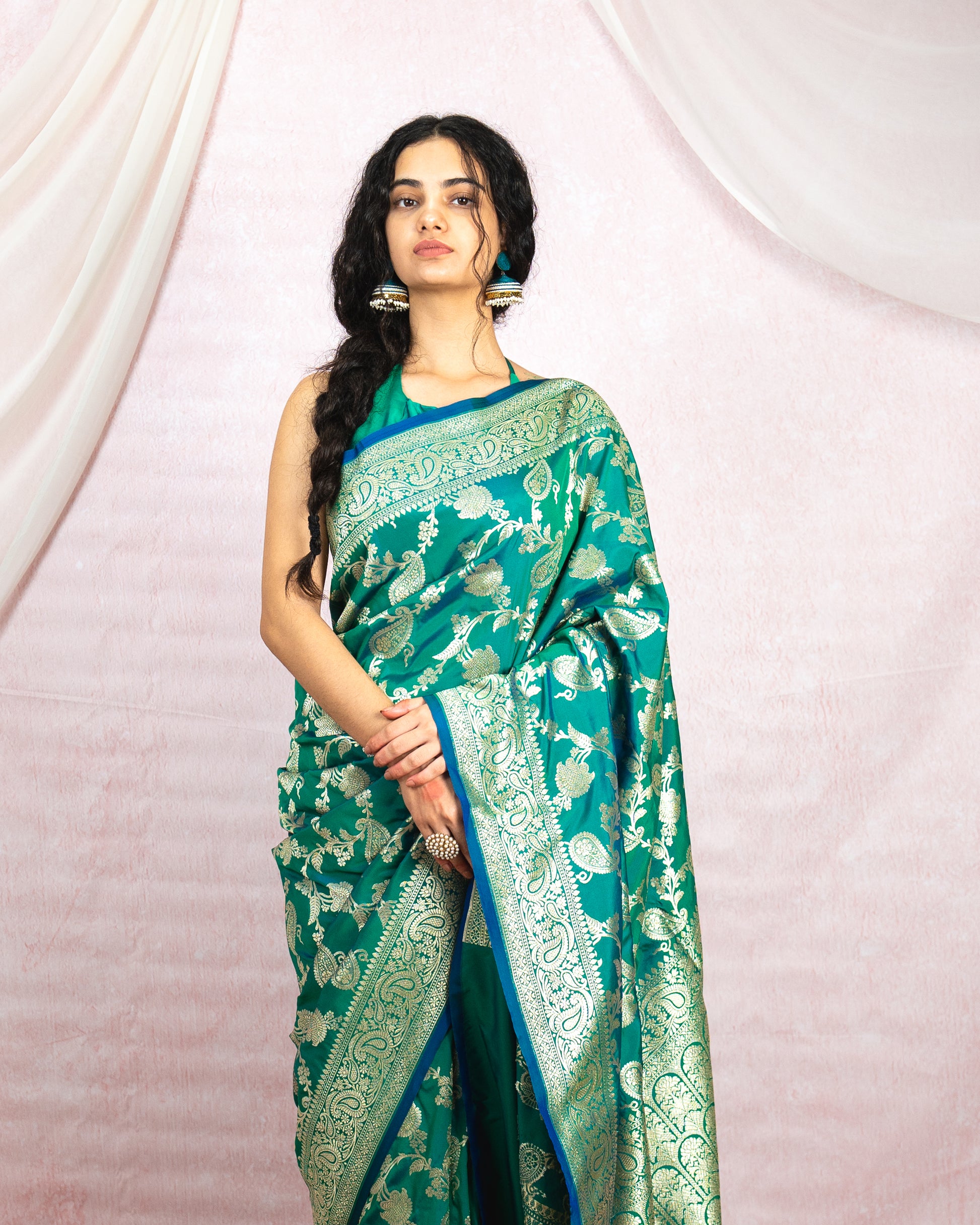 Emerald Green Banarasi Saree