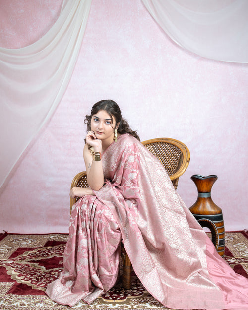 Blush Pink Banarasi Saree