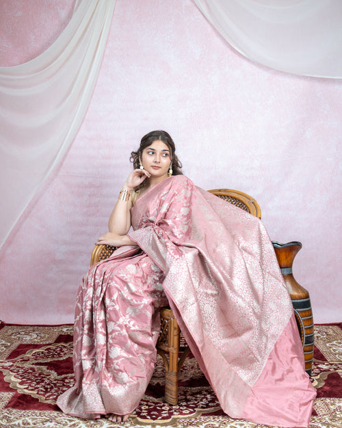 Blush Pink Banarasi Saree
