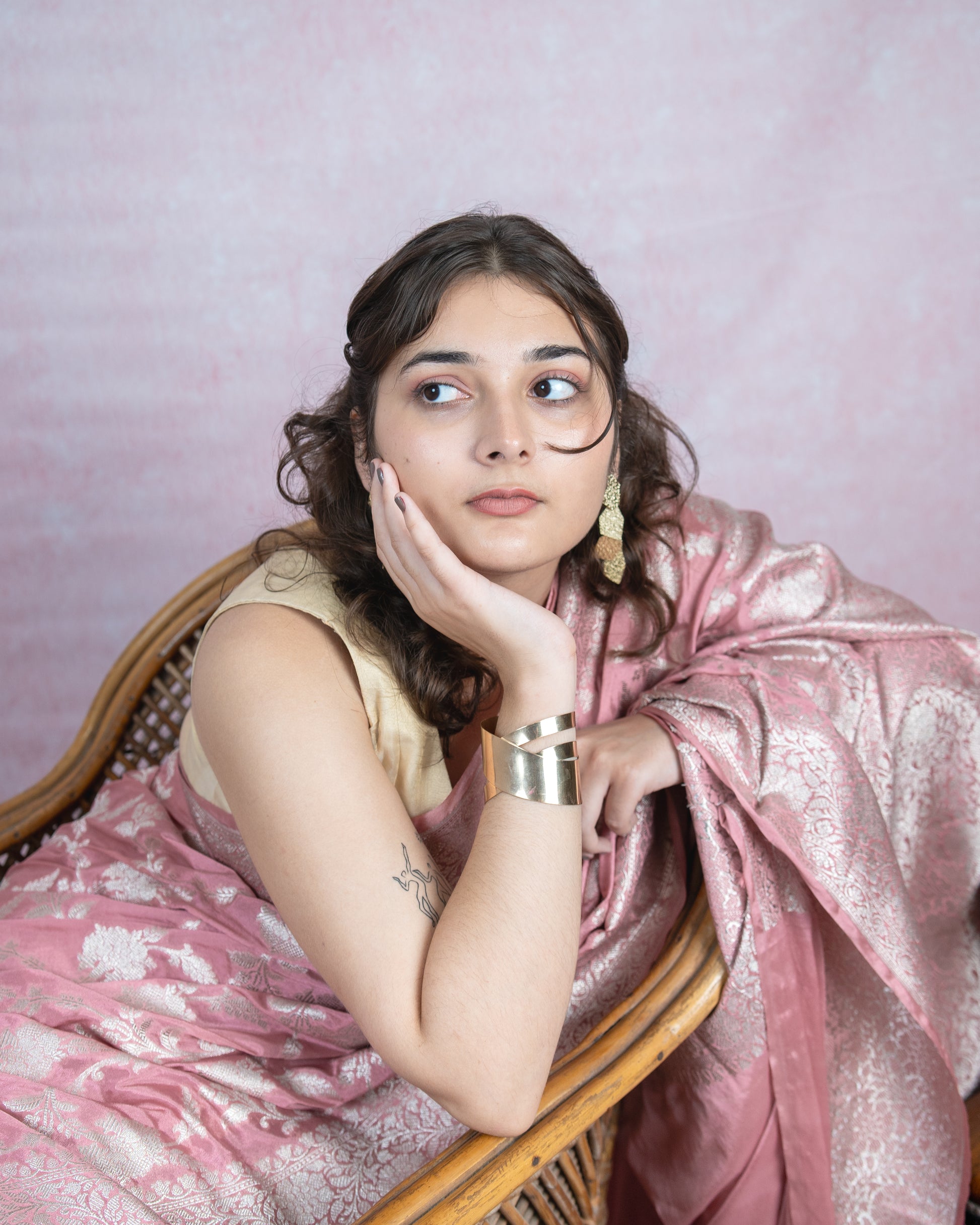 Blush Pink Banarasi Saree