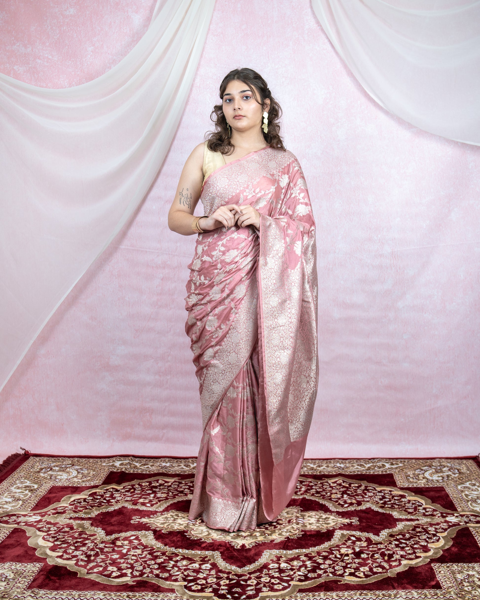 Blush Pink Banarasi Saree