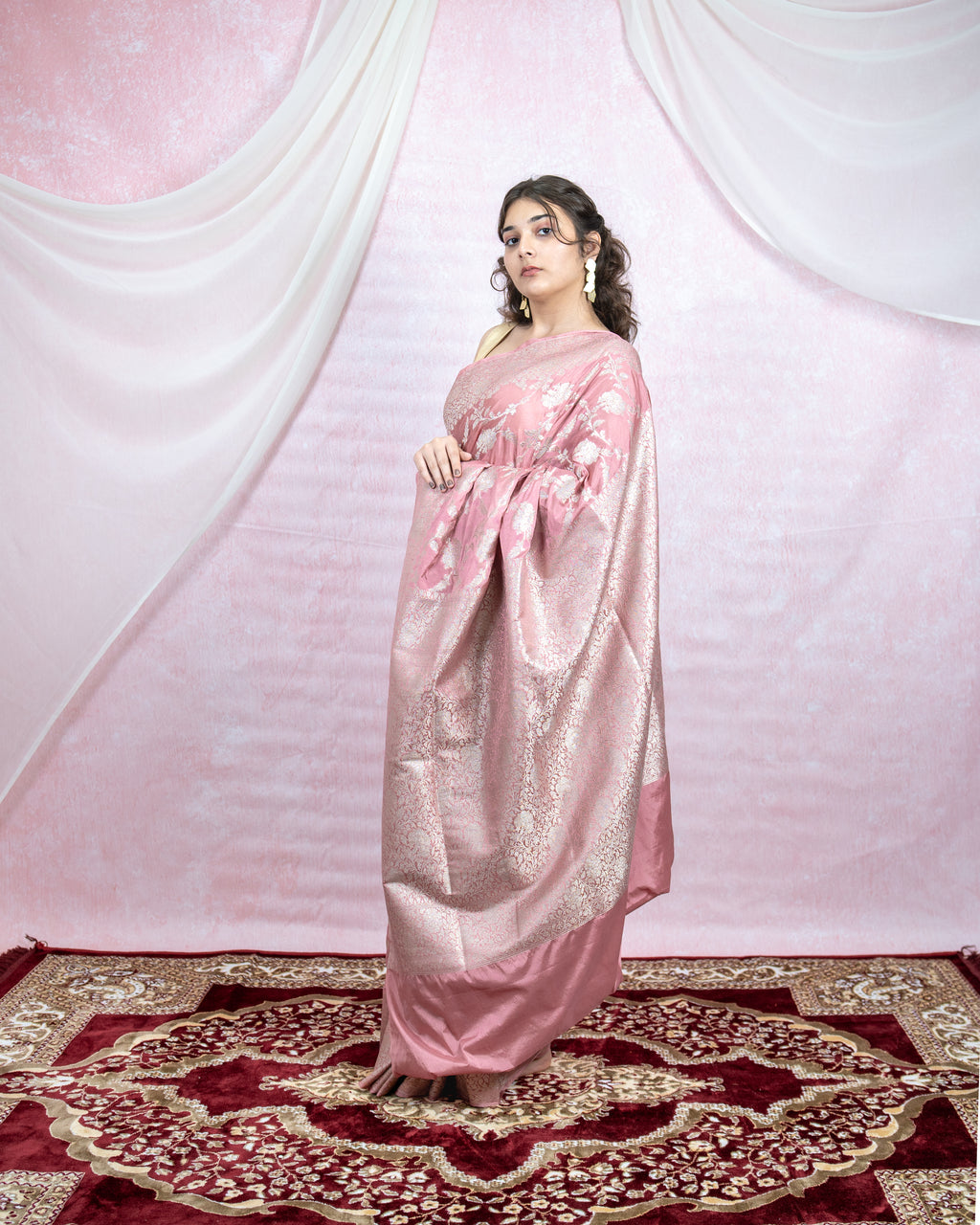 Blush Pink Banarasi Saree