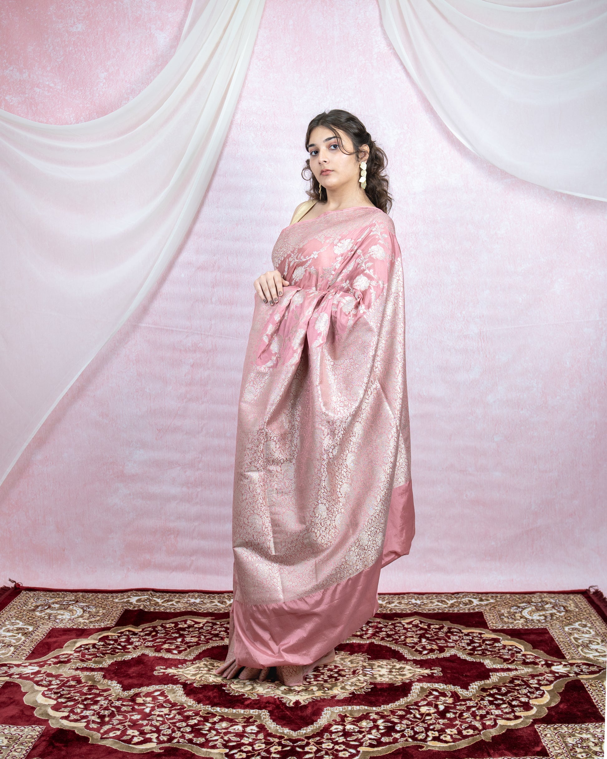 Blush Pink Banarasi Saree