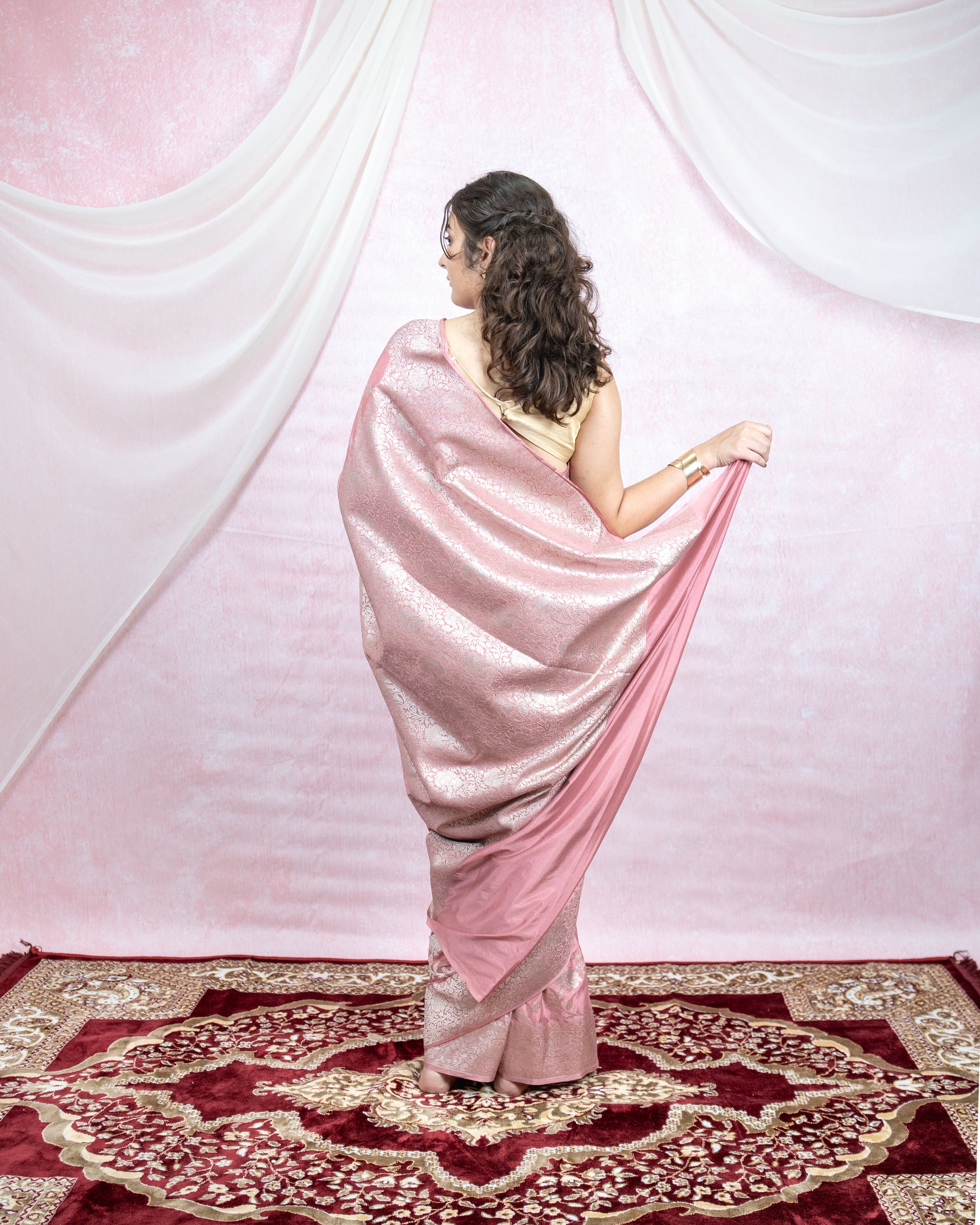 Blush Pink Banarasi Saree