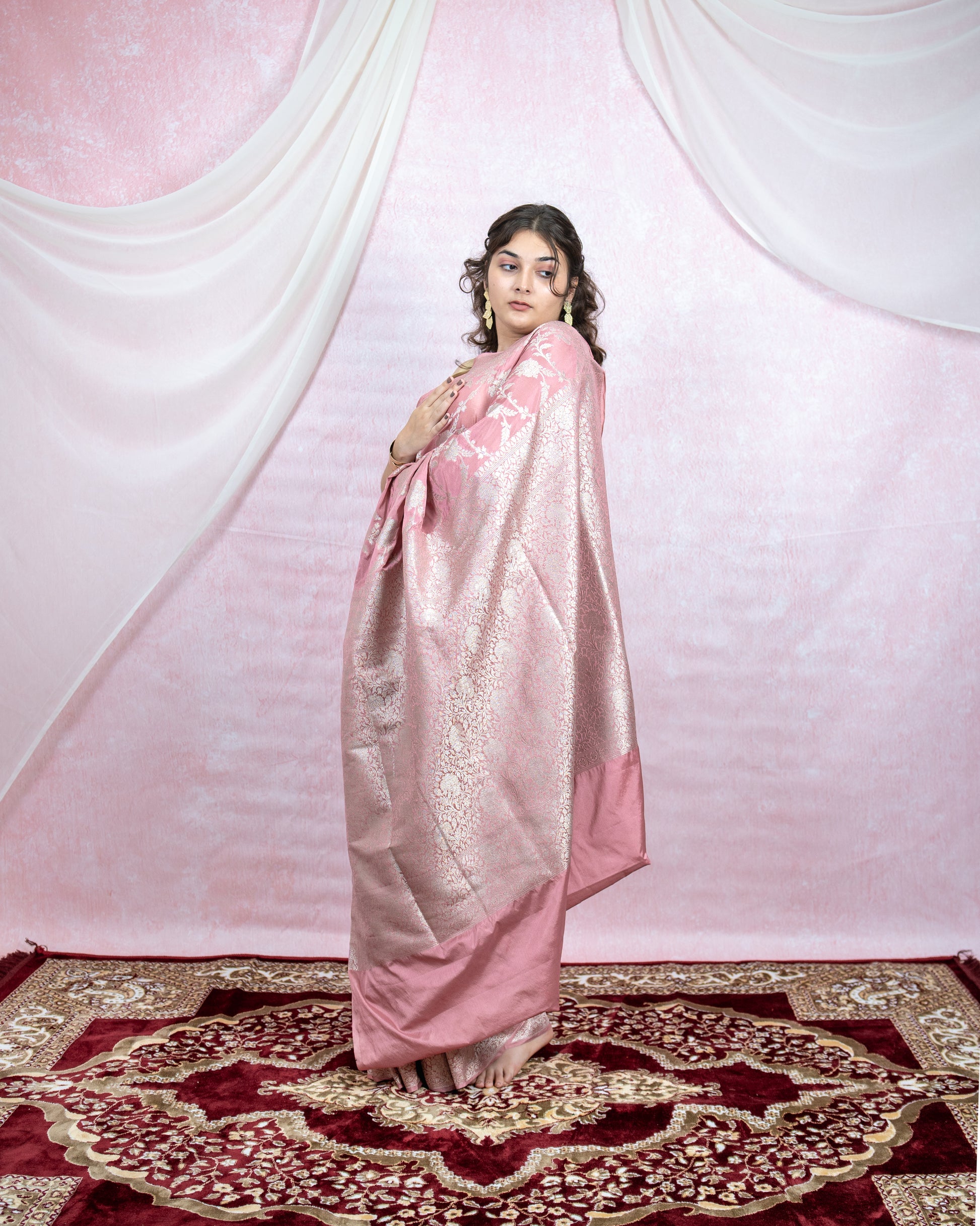 Blush Pink Banarasi Saree