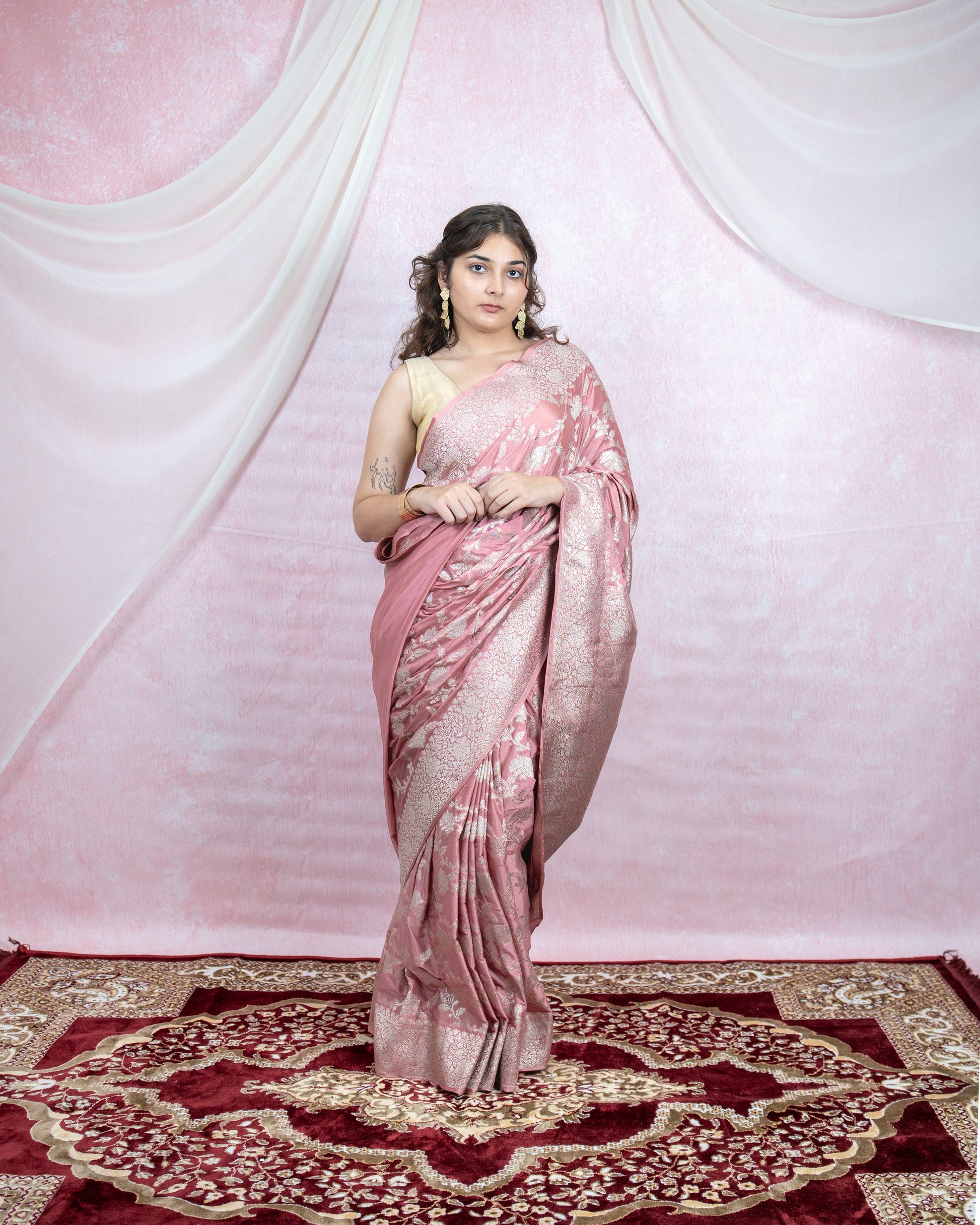 Blush Pink Banarasi Saree
