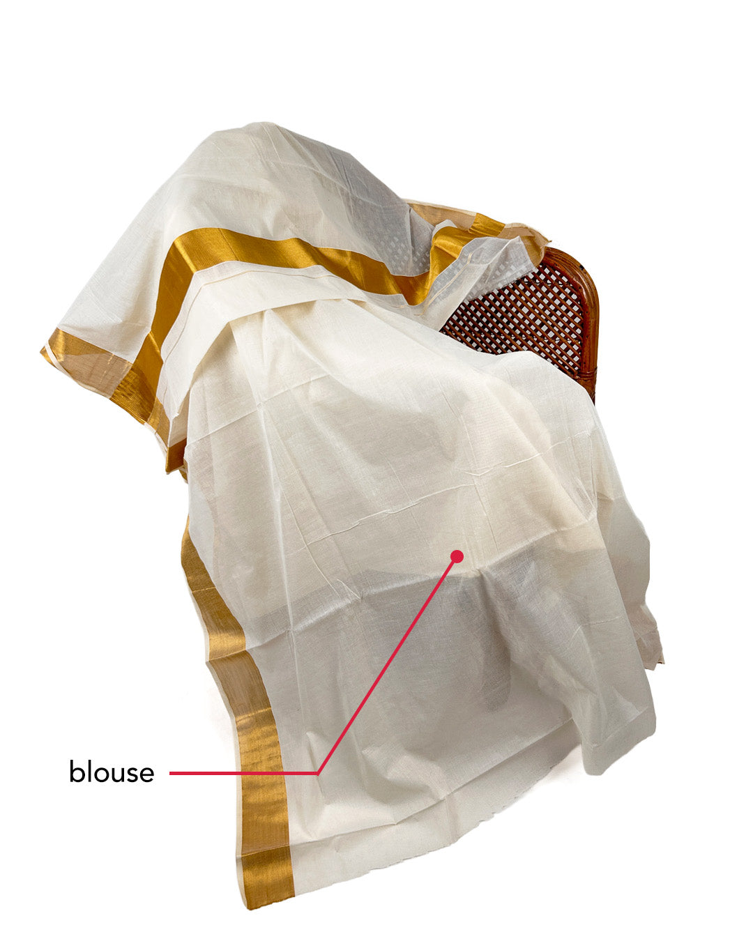 Traditional Kerala Kasavu Saree with Broad Golden Border (2.5 inches)